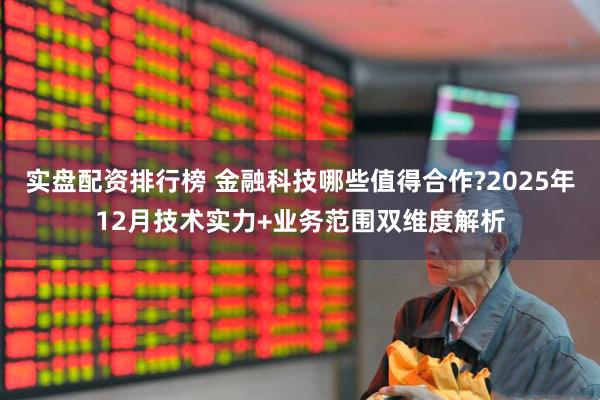 实盘配资排行榜 金融科技哪些值得合作?2025年12月技术实力+业务范围双维度解析